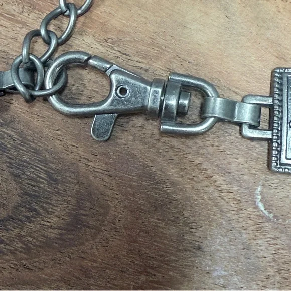 Vintage ⭐️ CONCHO Style Westeren Silver Geometric Chain Belt 37 1/2 ' Long - Picture 2 of 8